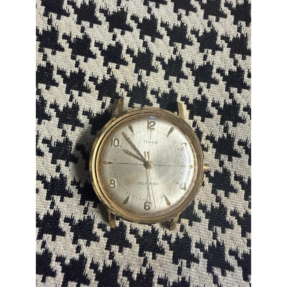 Vintage Timex Men's Watch Gold Tone Mechanical Parts Repair Restoration AS IS